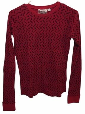 L.A.M.B. Shirt Red and Black Long Sleeve Top Lamb Thermal Large